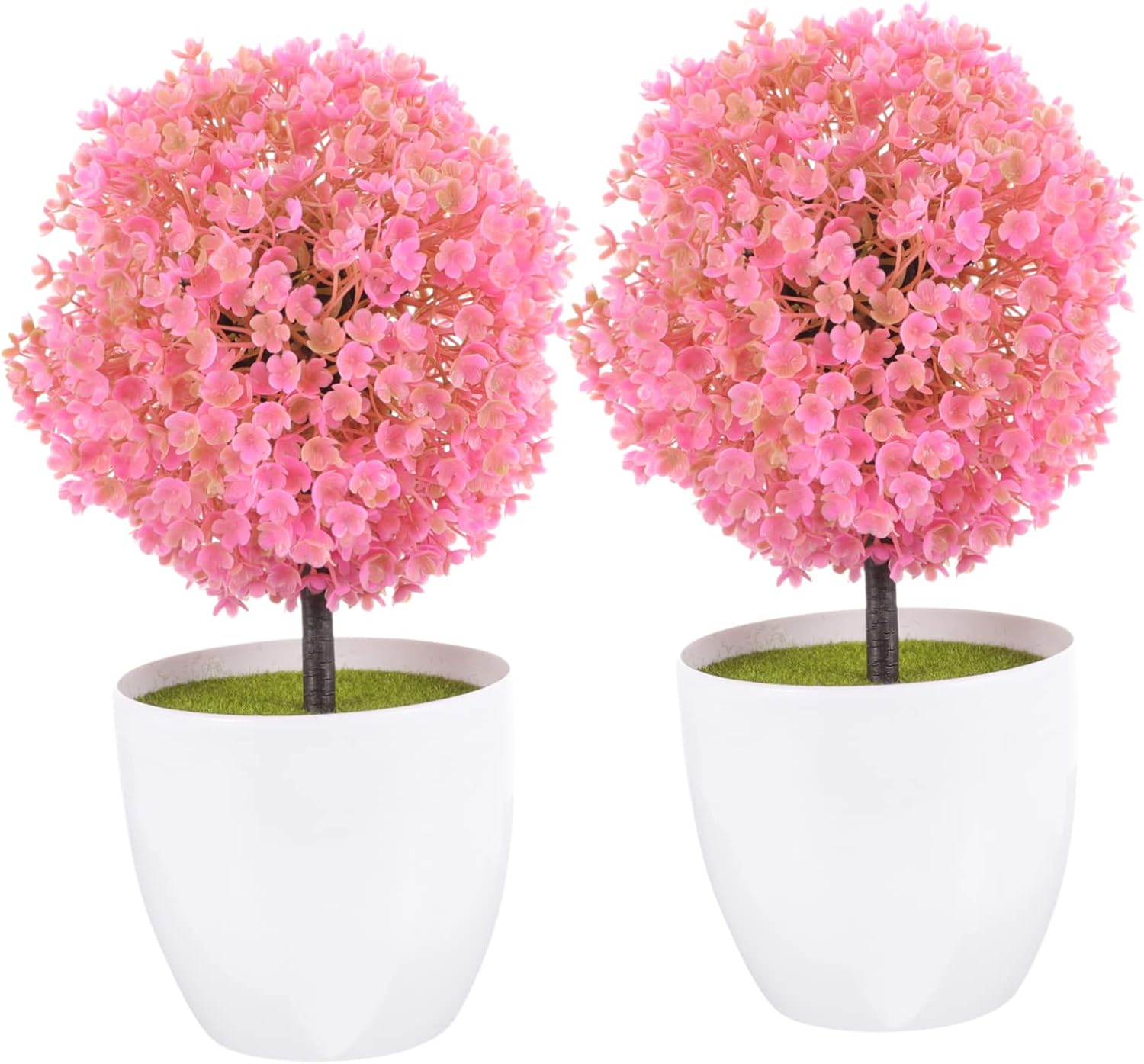 2Pcs Artificial Cherry Blossom Bonsai for Home Office Decor