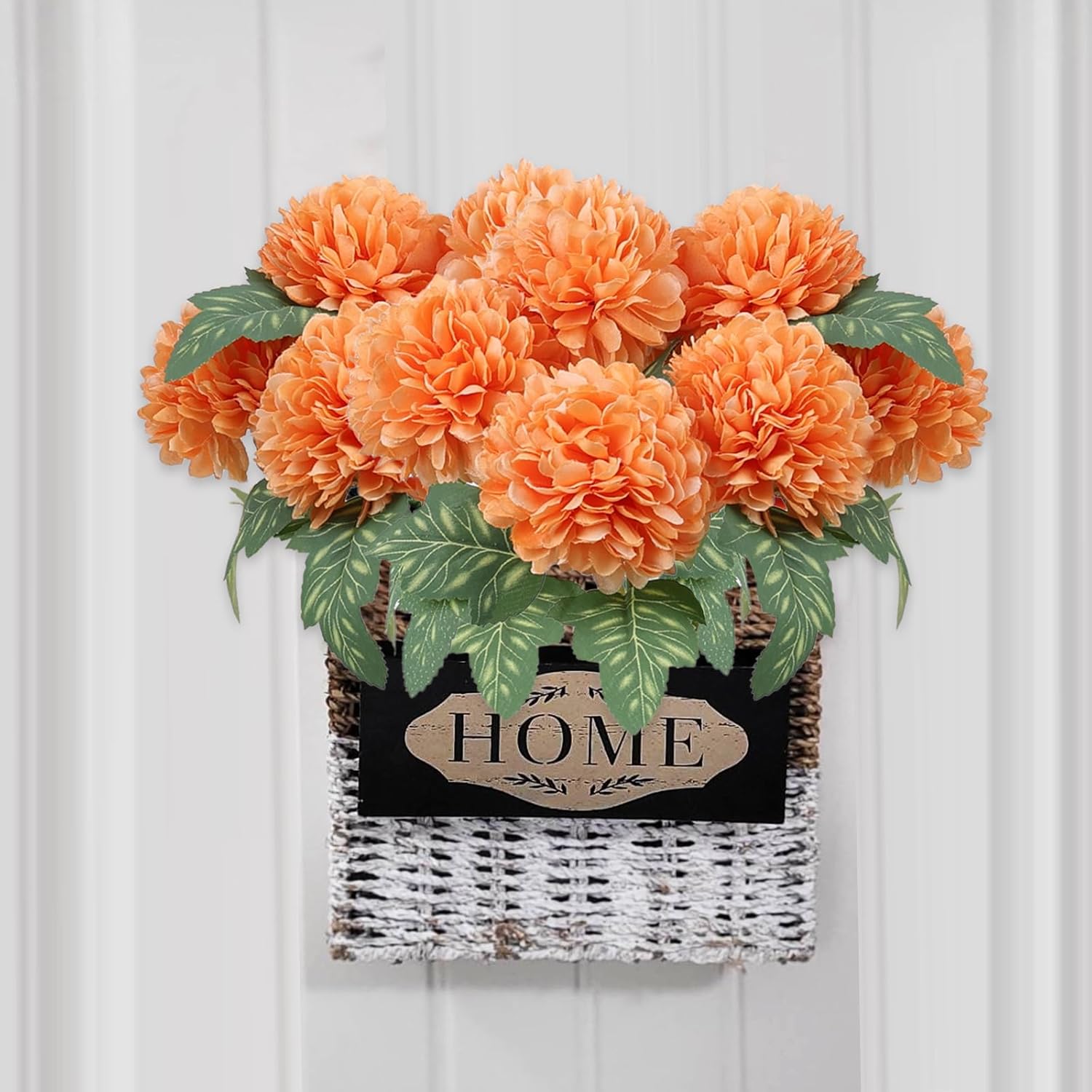 Beferr 10 Pcs Artificial Chrysanthemum Fall Flowers Orange Decorations