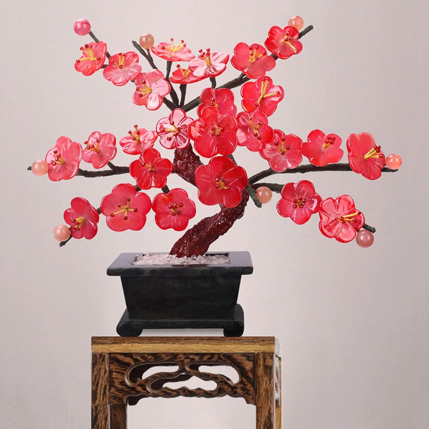 CZCZC Artificial Bonsai Tree Red Blossom