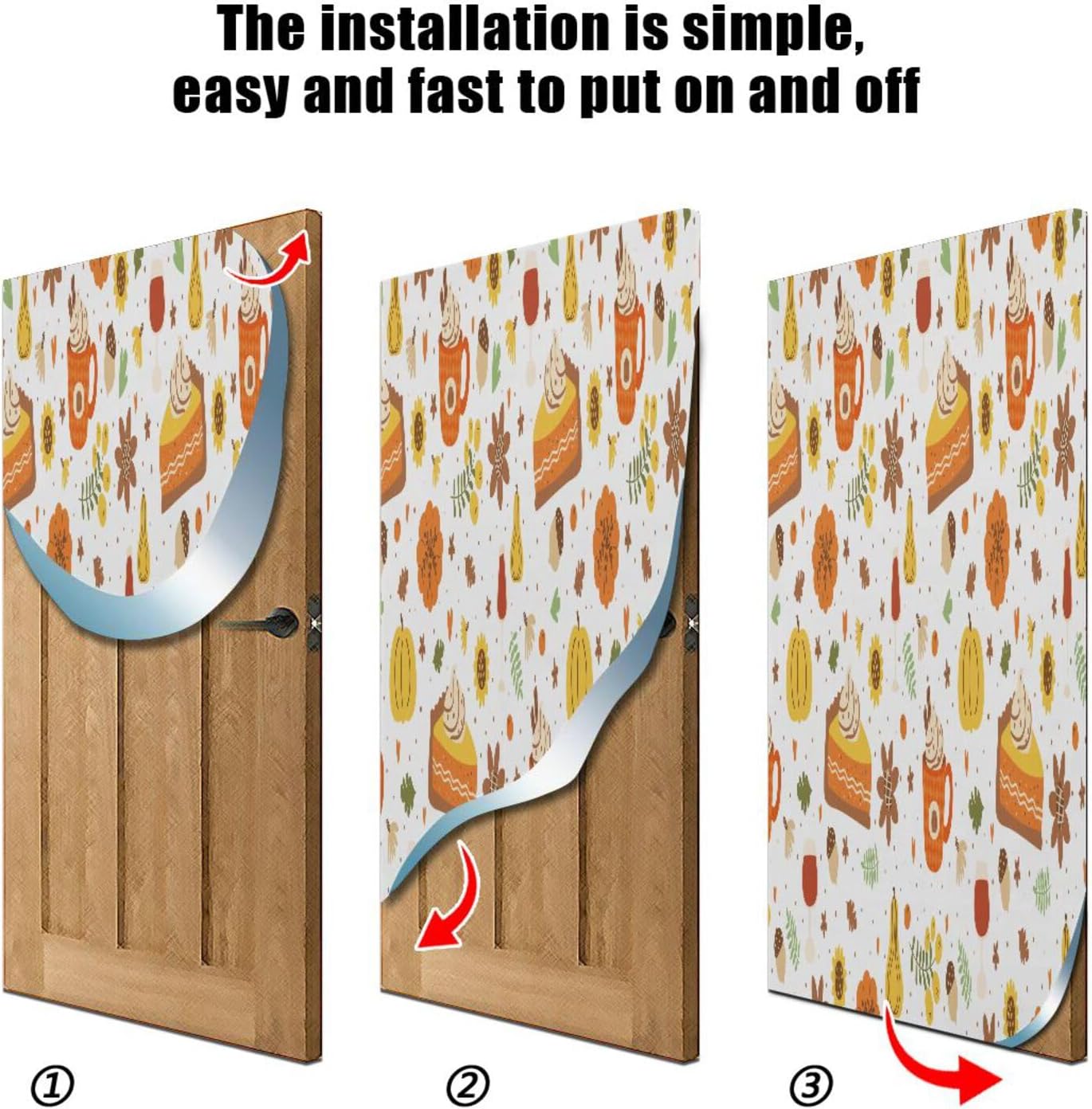Susiyo Halloween Door Cover Pie Slice Decor 32x79 in