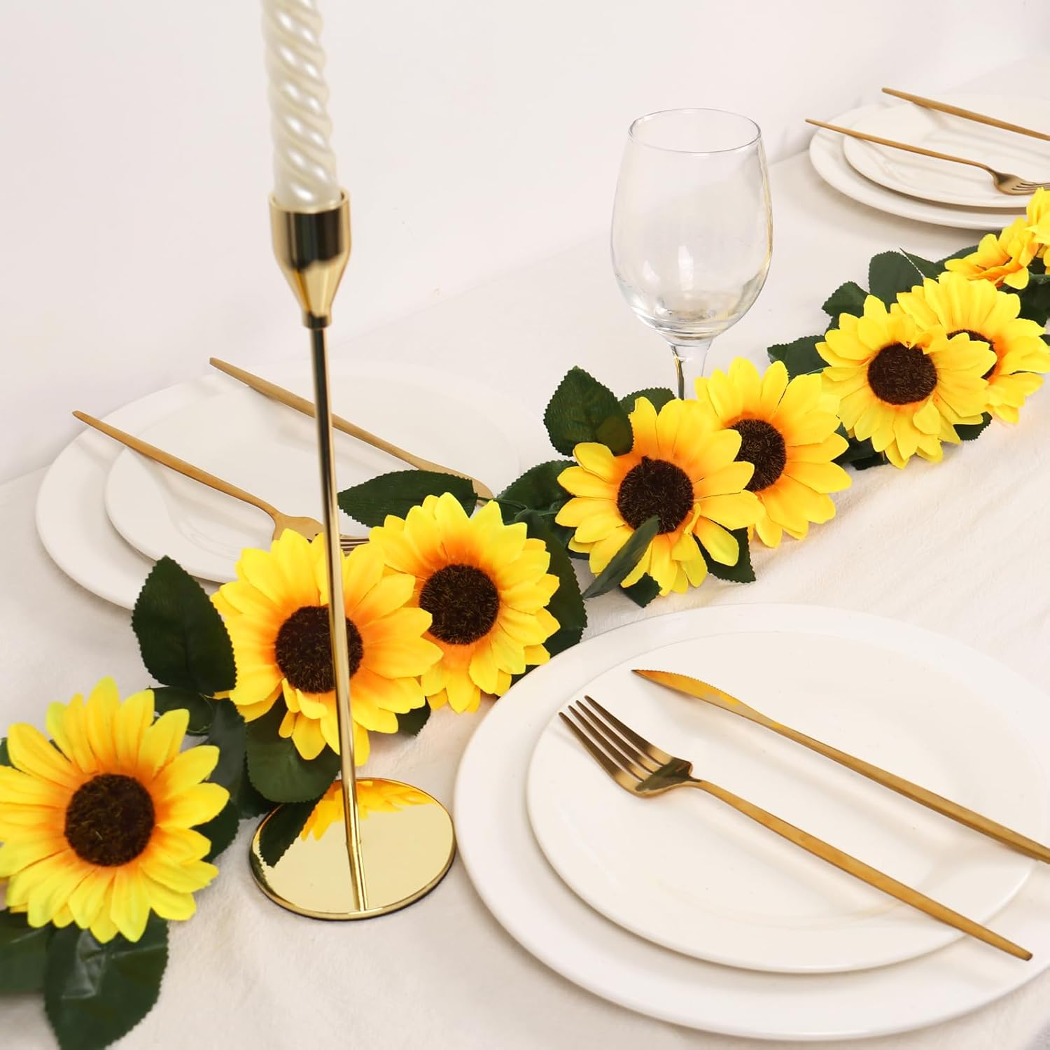 Beferr 2 Pack Artificial Sunflower Vines Garlands 75ft Pcs
