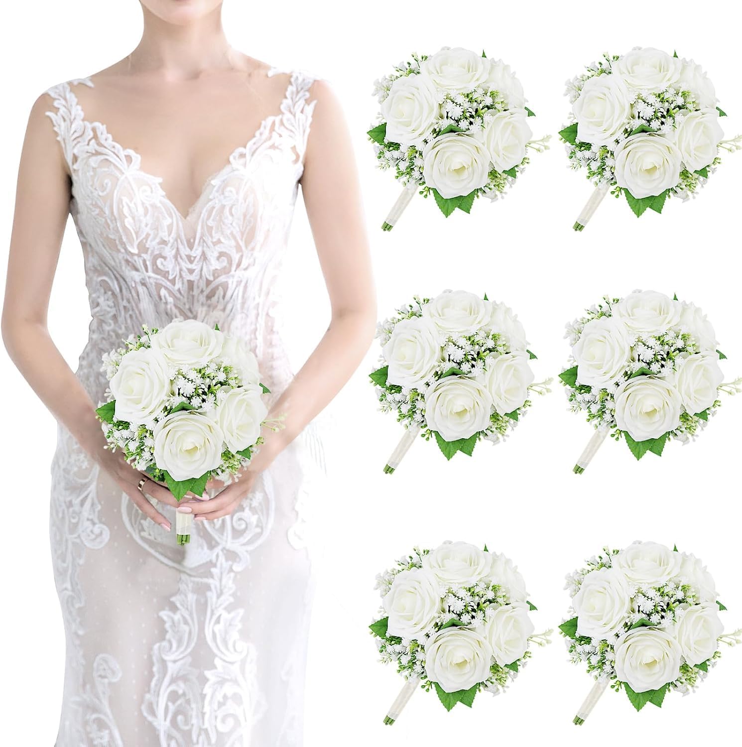 Exotic Dried Flower Bouquet Wedding Sets 6PCS Artificial Flowers