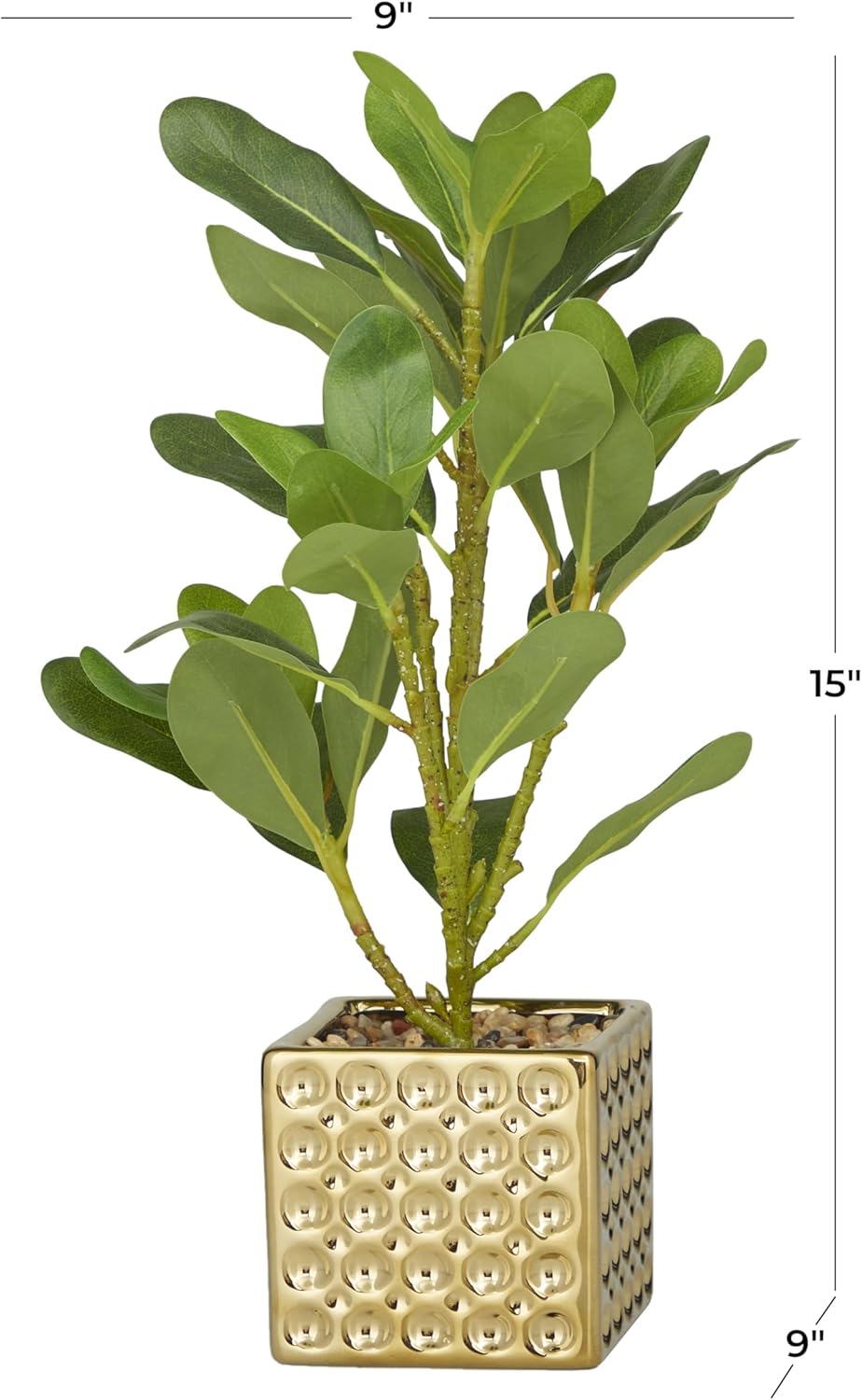 Deco 79 Artificial Bay Laurel Plant with Gold Porcelain Pot