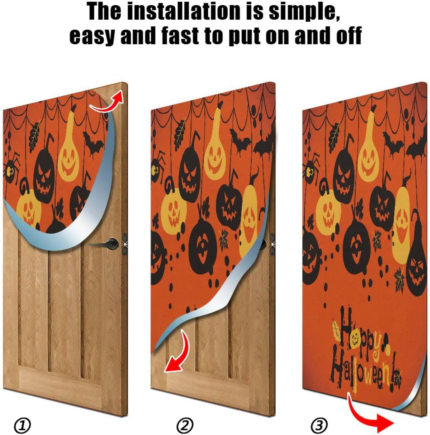 Susiyo Halloween Pumpkins Door Cover Decor