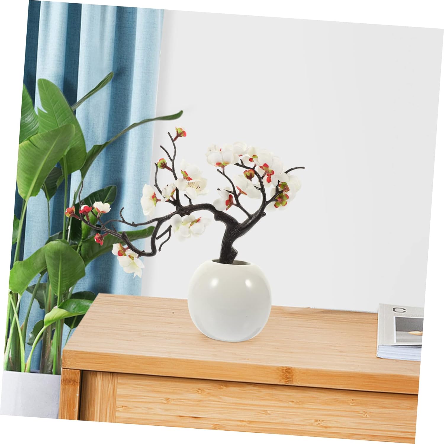 Artificial Plum Potted Plant 33X30CM White