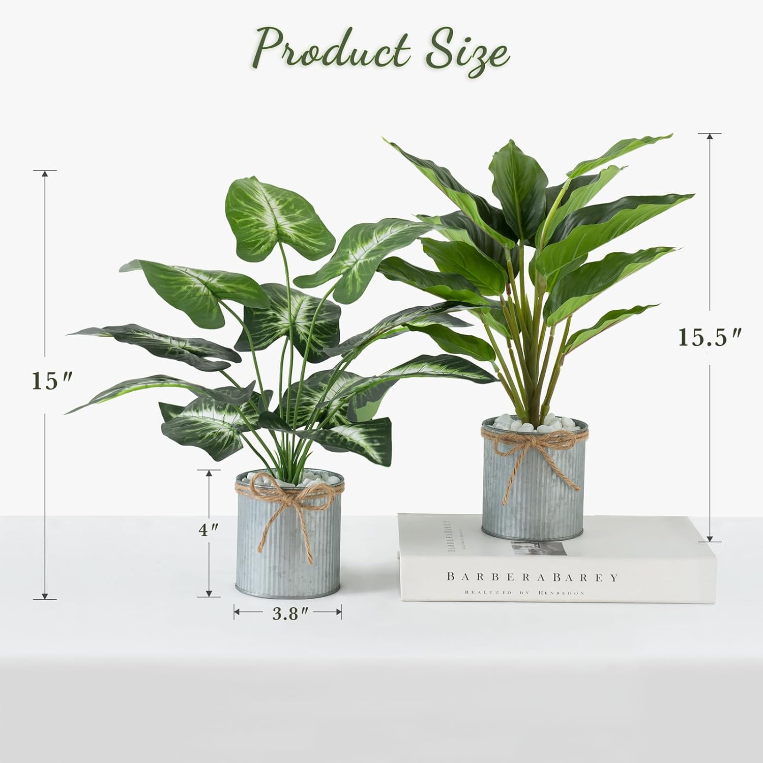 Mkono Artificial Succulent Plants 2 Pack in Glass and Farmhouse Pots