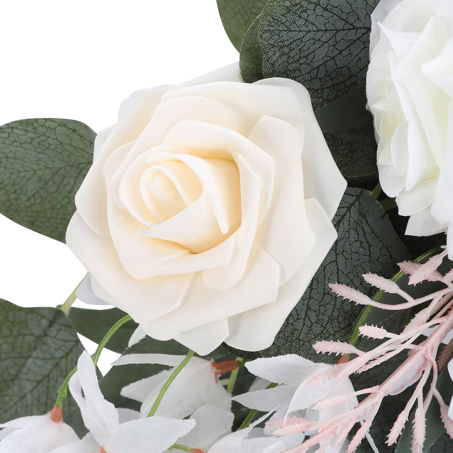 PerGar 2Pcs Artificial Wedding Arch Flowers Kit Pink