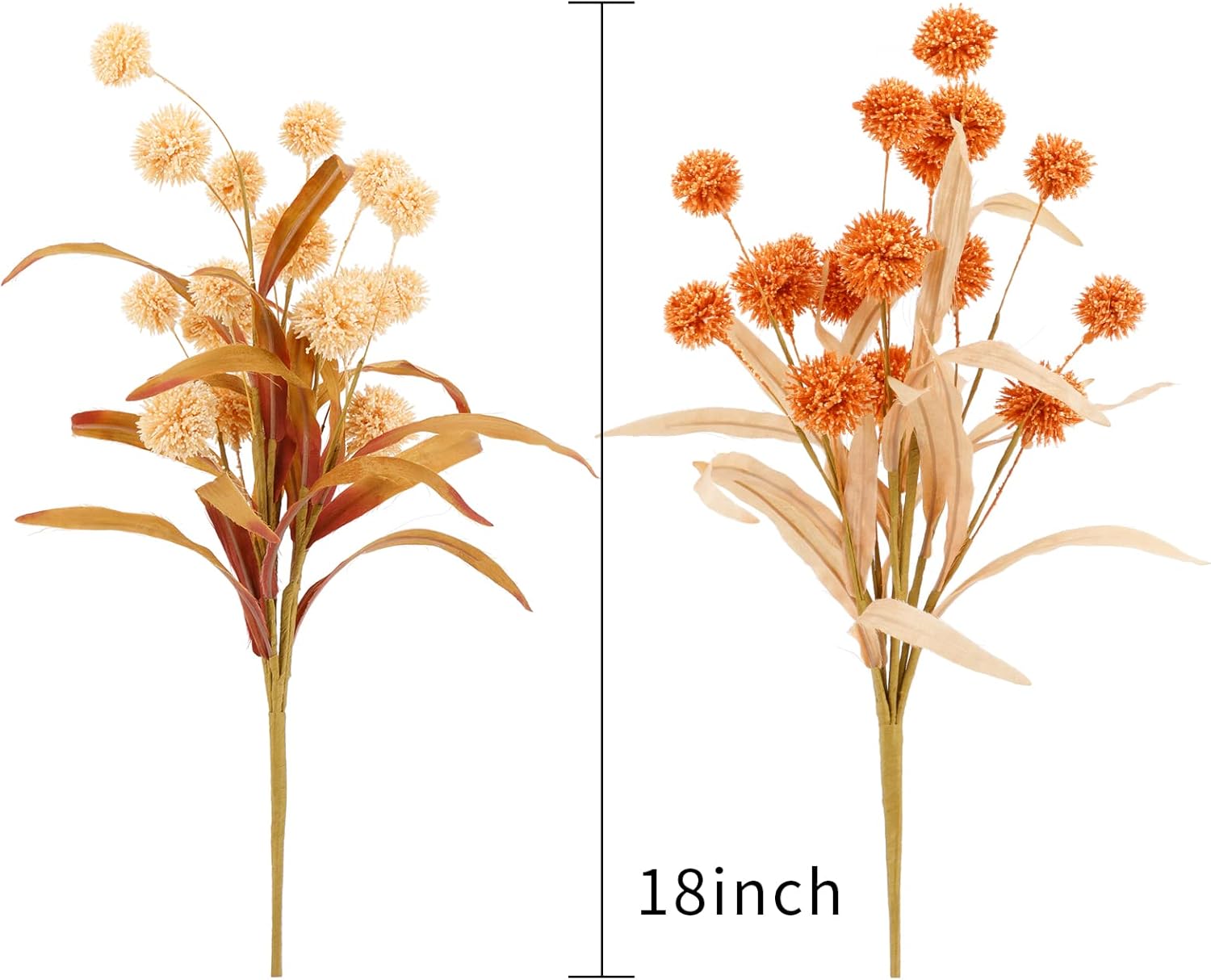 WESAIL Artificial Bush Mini Ball Flowers Pack of 2