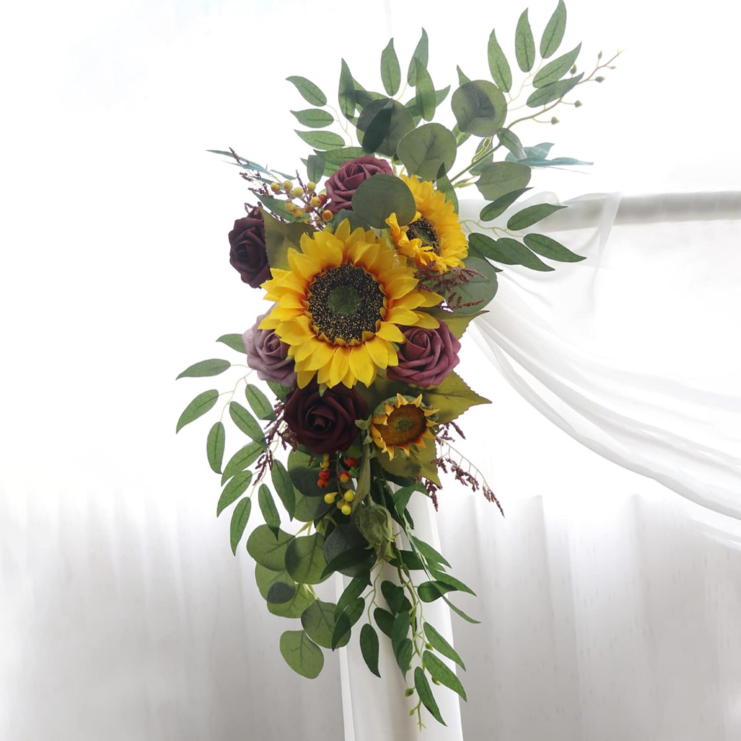 SYNYEY RTWAY Artificial Sunflower Rose Wedding Arch Decor
