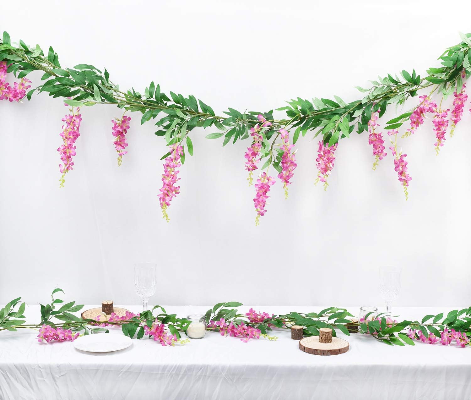 DearHouse 2Pcs 6Ft Artificial Wisteria Garland