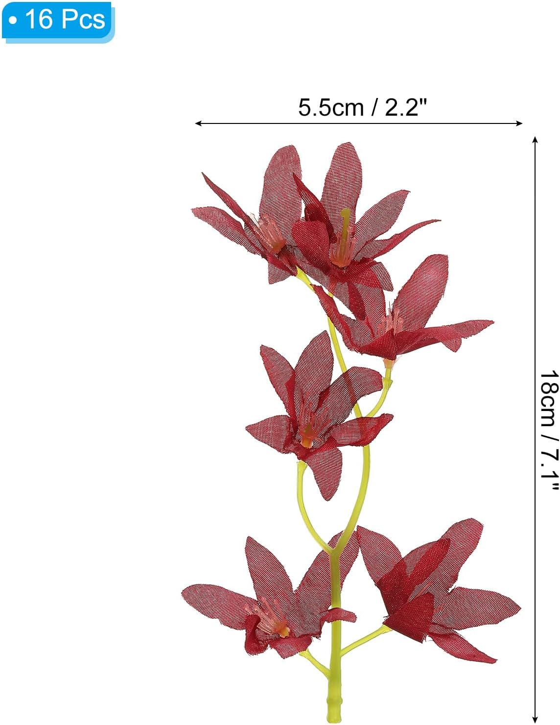 PATIKIL 7 Inch Artificial Orchid Flowers 16 Pcs