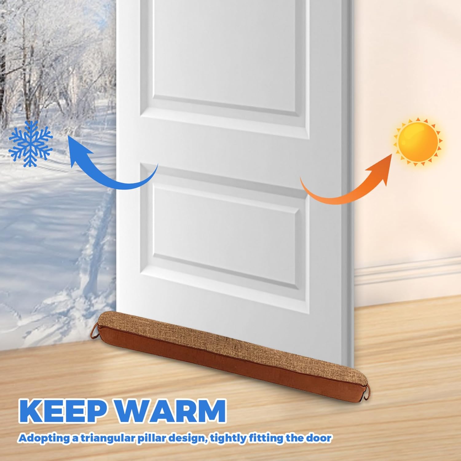Yaoliucp Door Draft Stopper 36 Inch Triangular Blocker with Handle