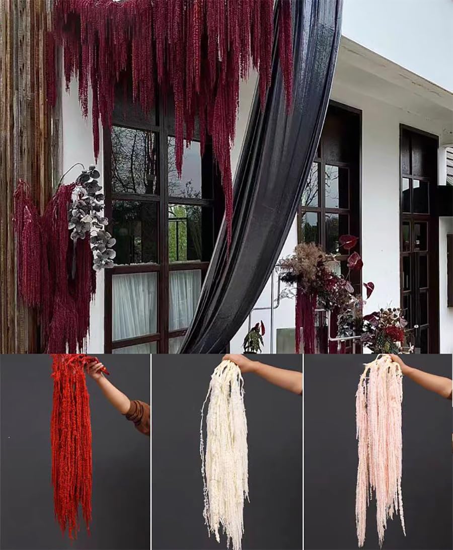 5 Piece Amaranthus Flower Dried Hanging Wedding Decor Red