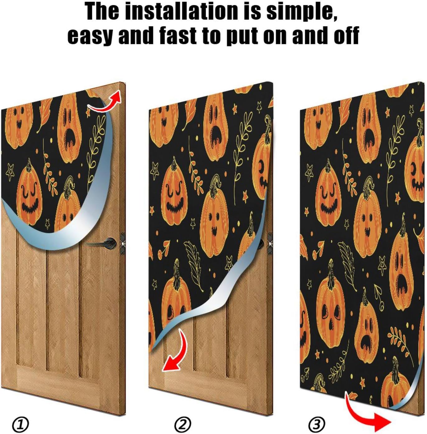 Susiyo Halloween Pumpkin Door Cover 32x79 in
