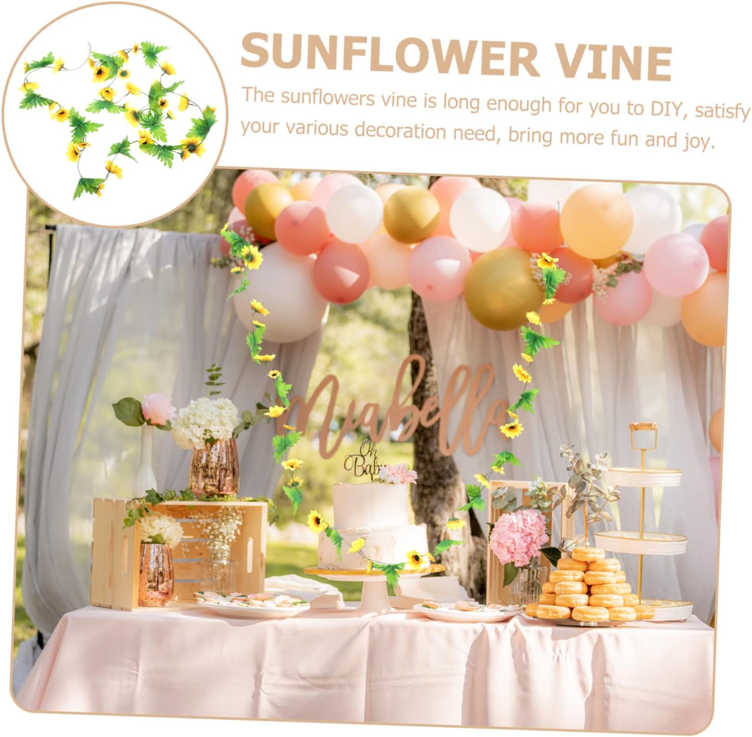 Zerodeko Artificial Sunflower Vines for Wedding and Home Decor