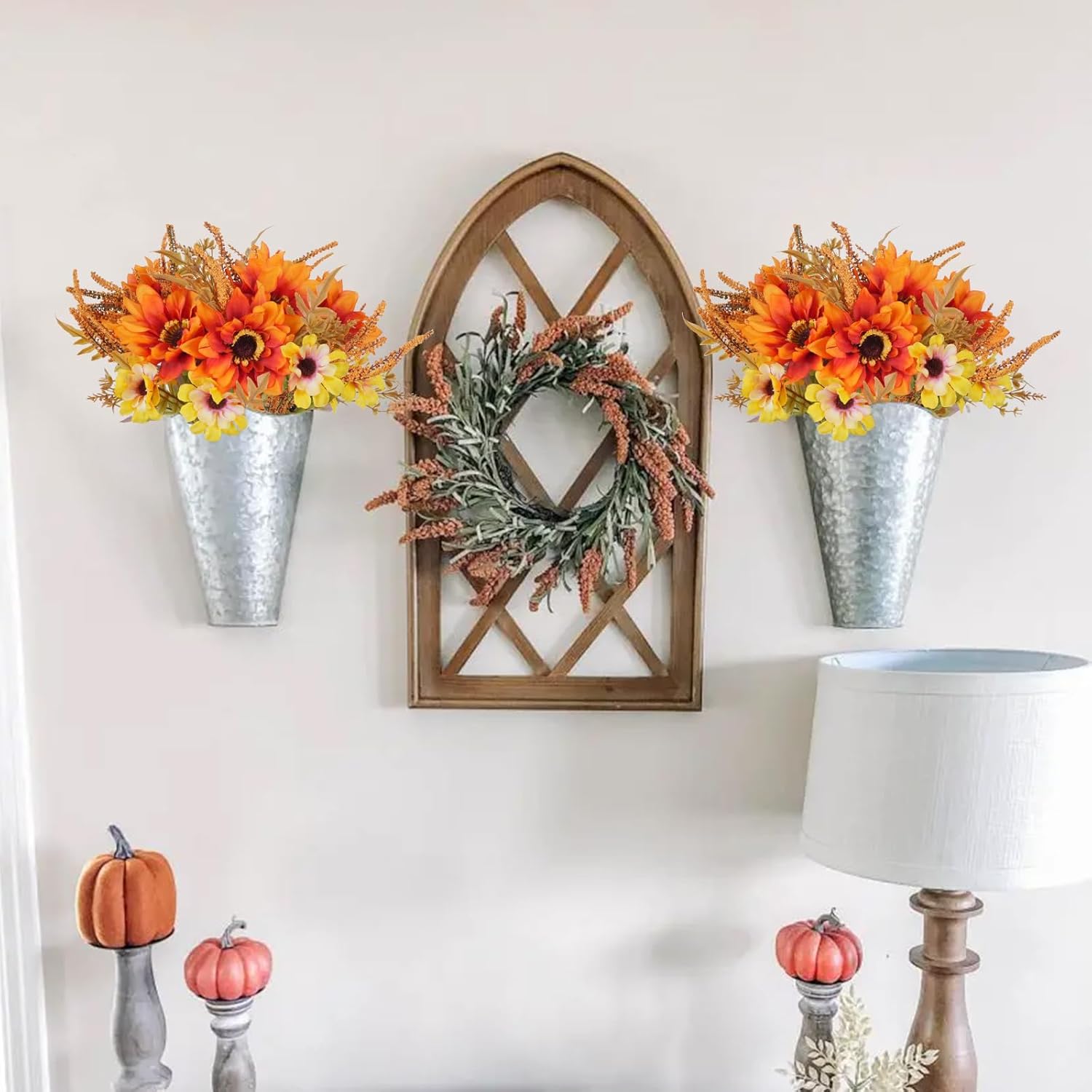 6 Bundle Artificial Fall Flowers Silk Sunflowers Bouquet