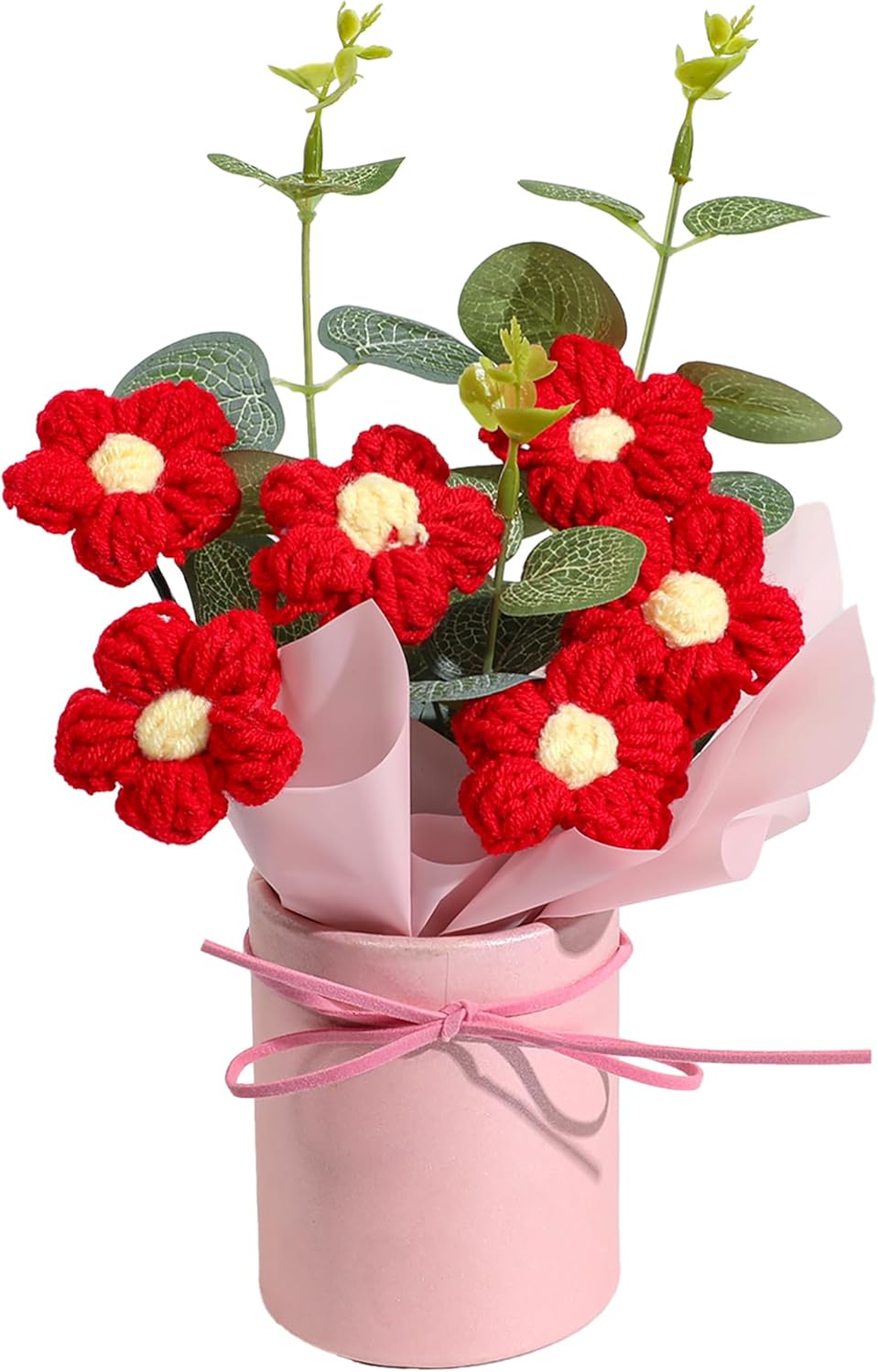 Vynora Crochet Daisy Flowers Bouquet for Mothers Day Gifts