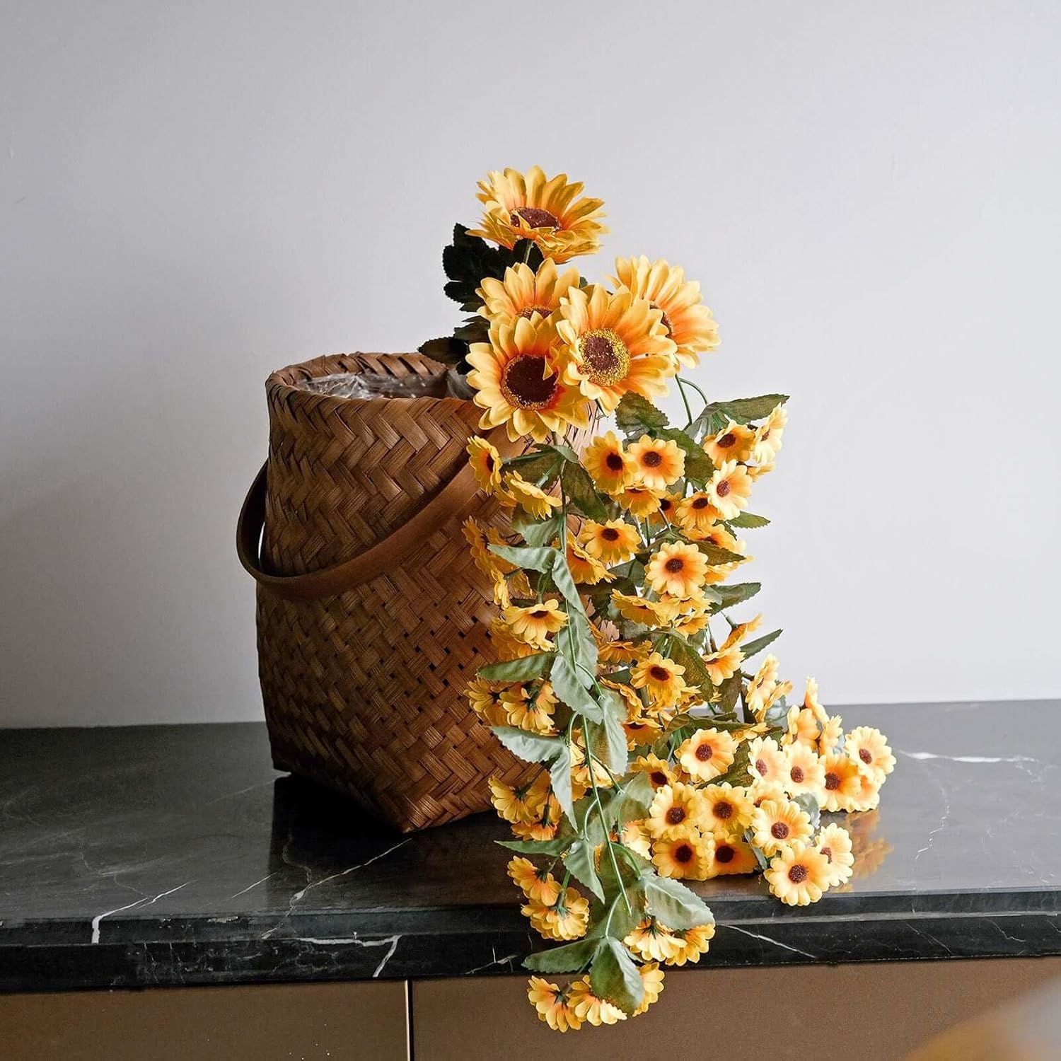 Efavormart 22 Inch Artificial Sunflower Vine Bush Decor