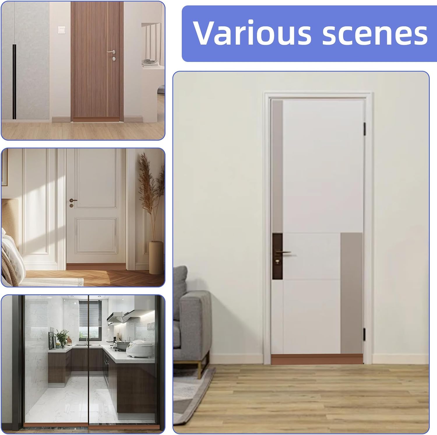 Door Draft Stopper Weather Stripping Seal 39 Inch Adjustable Noise Reduction