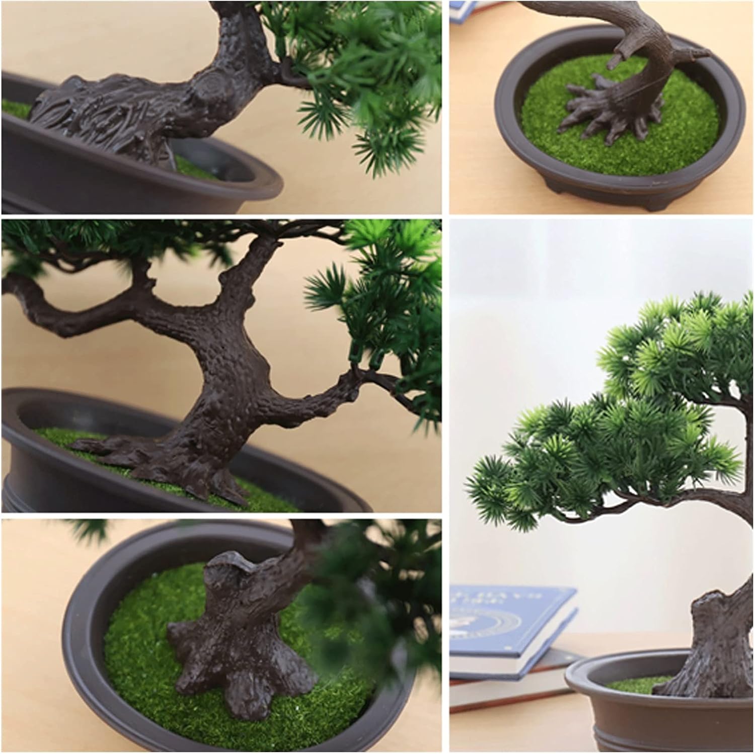 Artificial Bonsai Pine Tree 7 Inch Faux Potted Plant