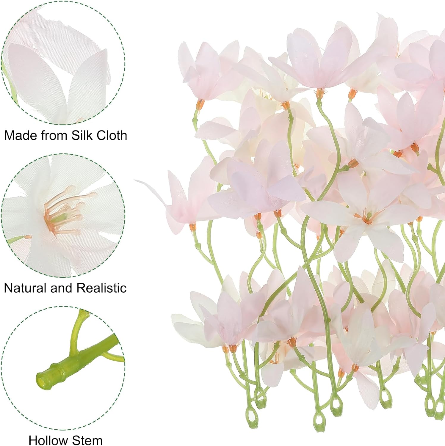 PATIKIL Artificial Orchid Flowers Pink 7 Inch