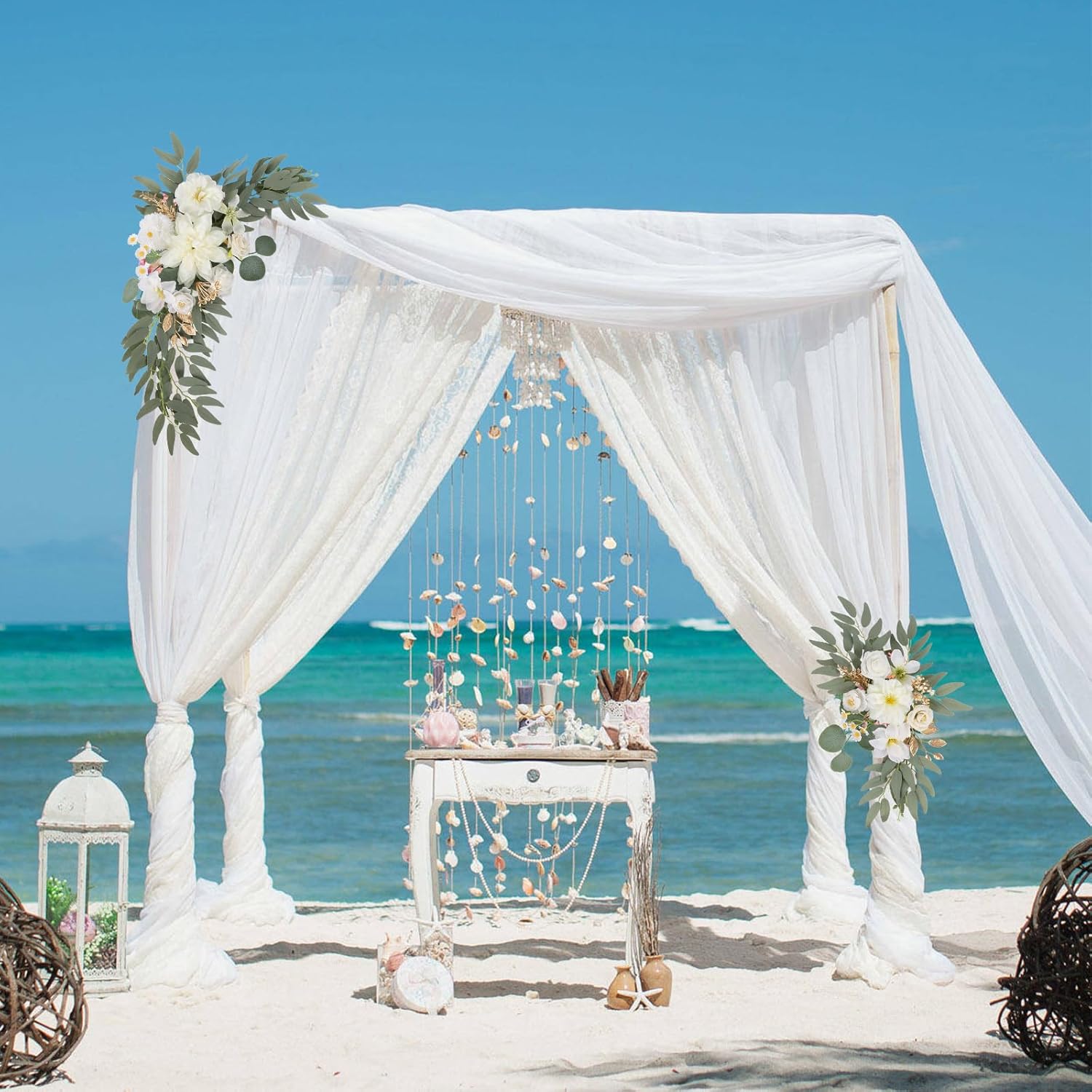 IPOPU Artificial Wedding Arch Flowers Set of 2