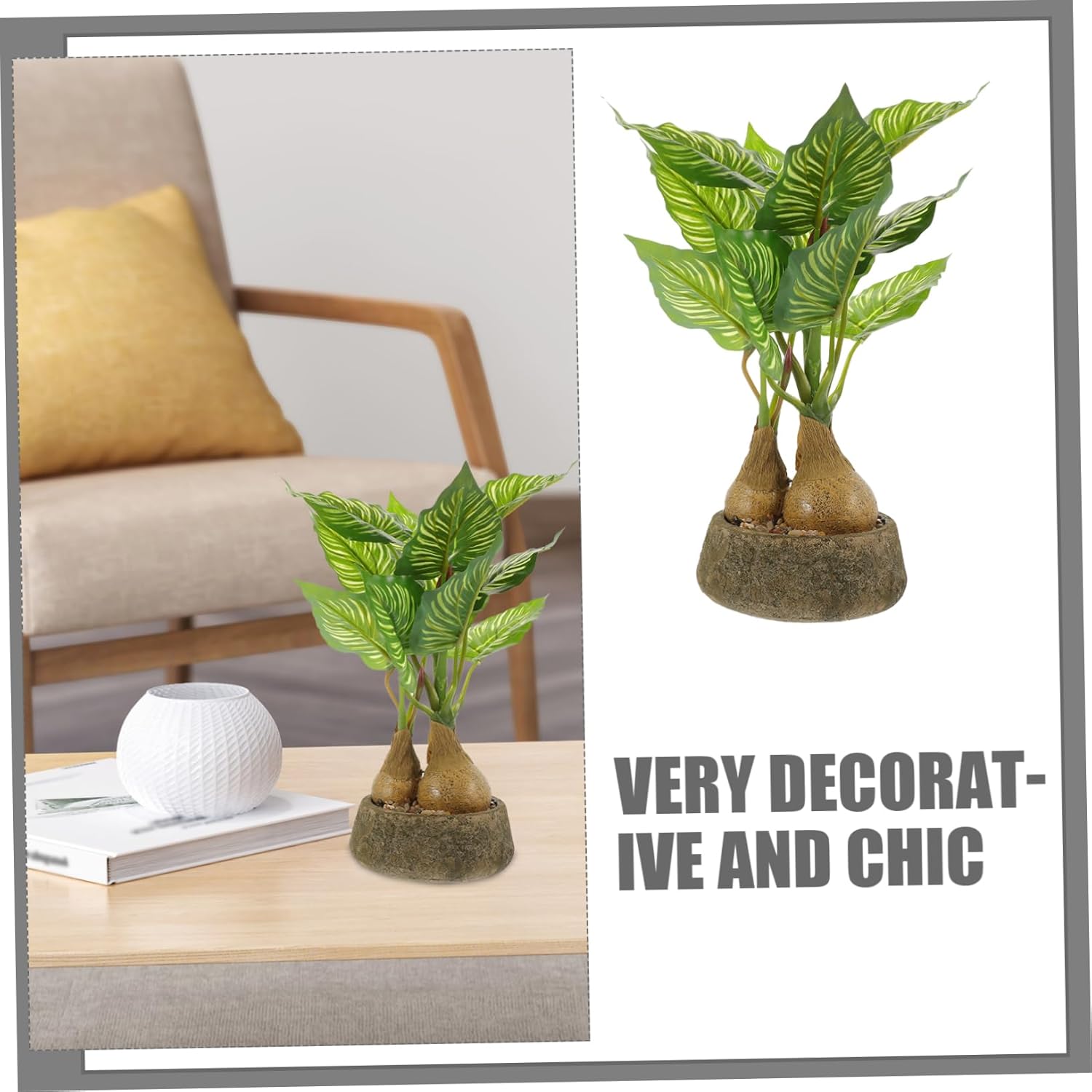 Lifelike Ivy Monstera Faux Plant in Pot Decor