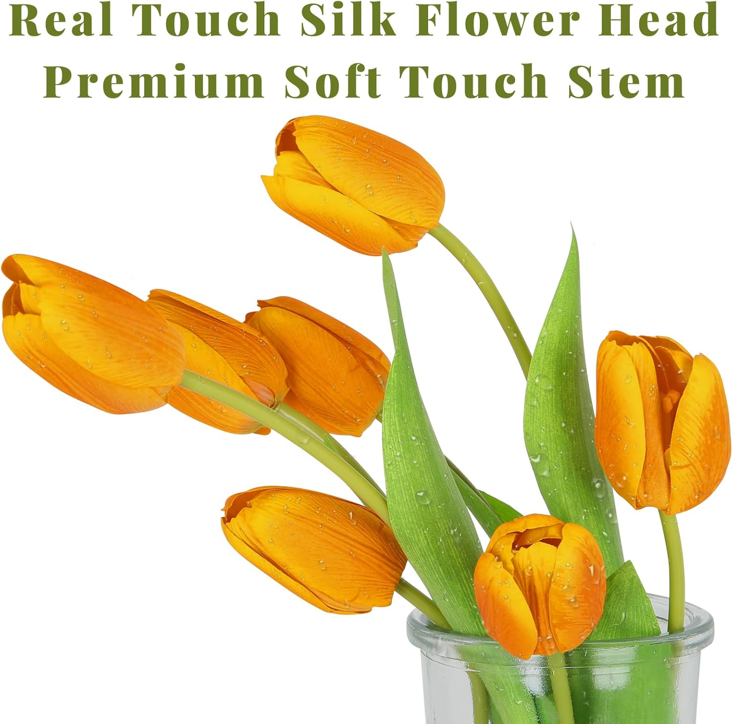10PCS Artificial Flowers with Glass Vase