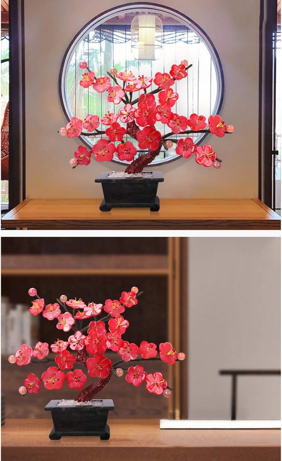 CZCZC Artificial Bonsai Tree Red Blossom