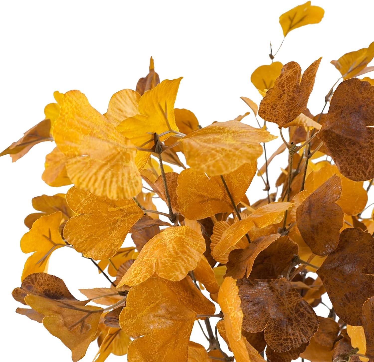 6 Pcs Artificial Ginkgo Leaves Stems for Autumn Decorations