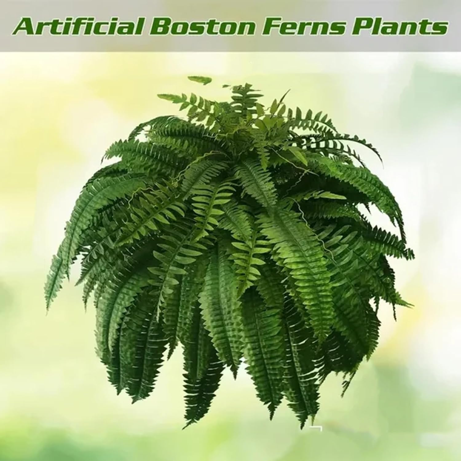 RJDJ UV Resistant Artificial Boston Ferns 2PCS