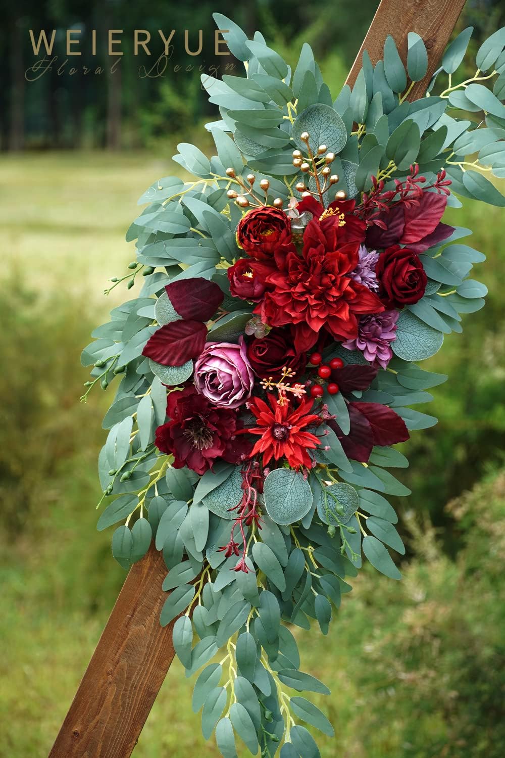Artificial Wedding Arch Flowers Kit Burgundy