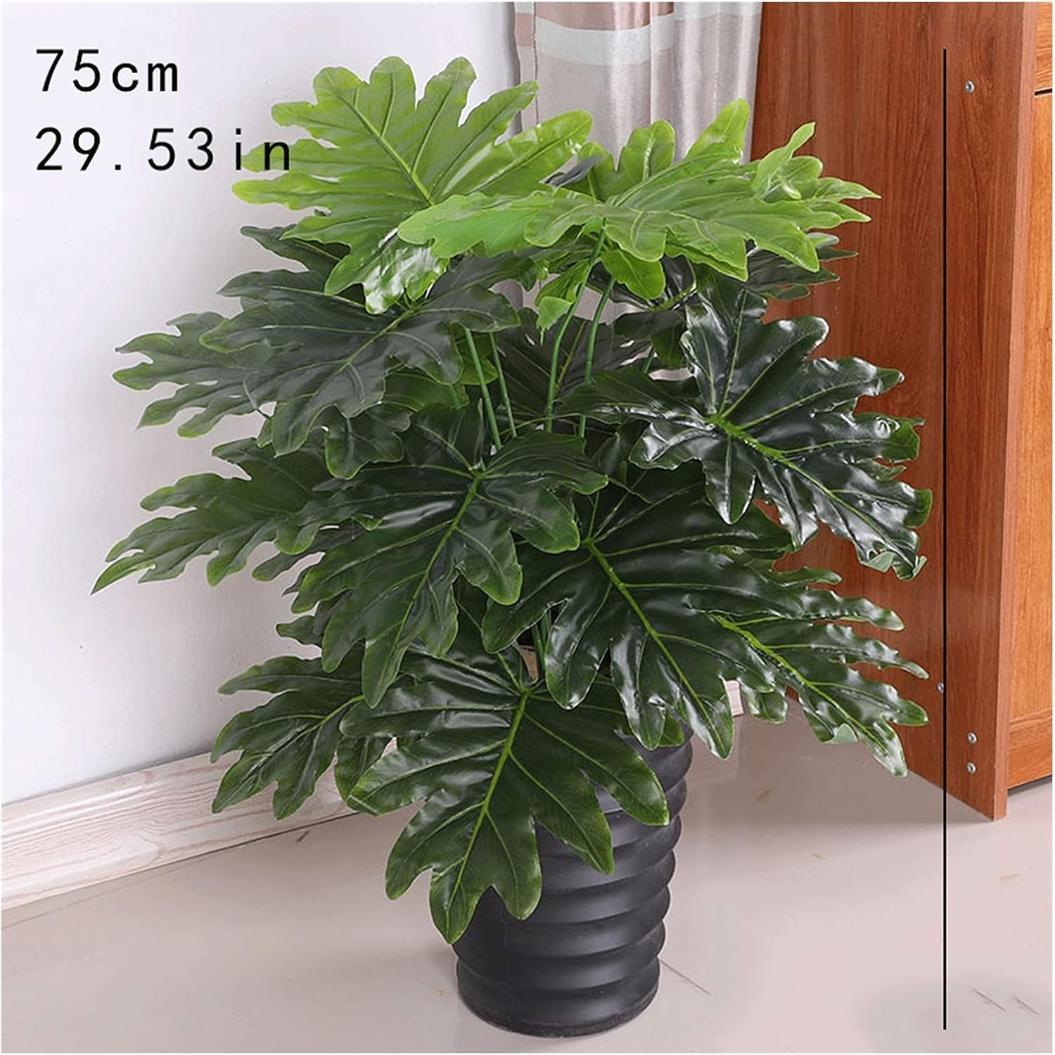 Artificial Pine Bonsai Tree 295 Inch Fake Potted Plants with 18 Leaves