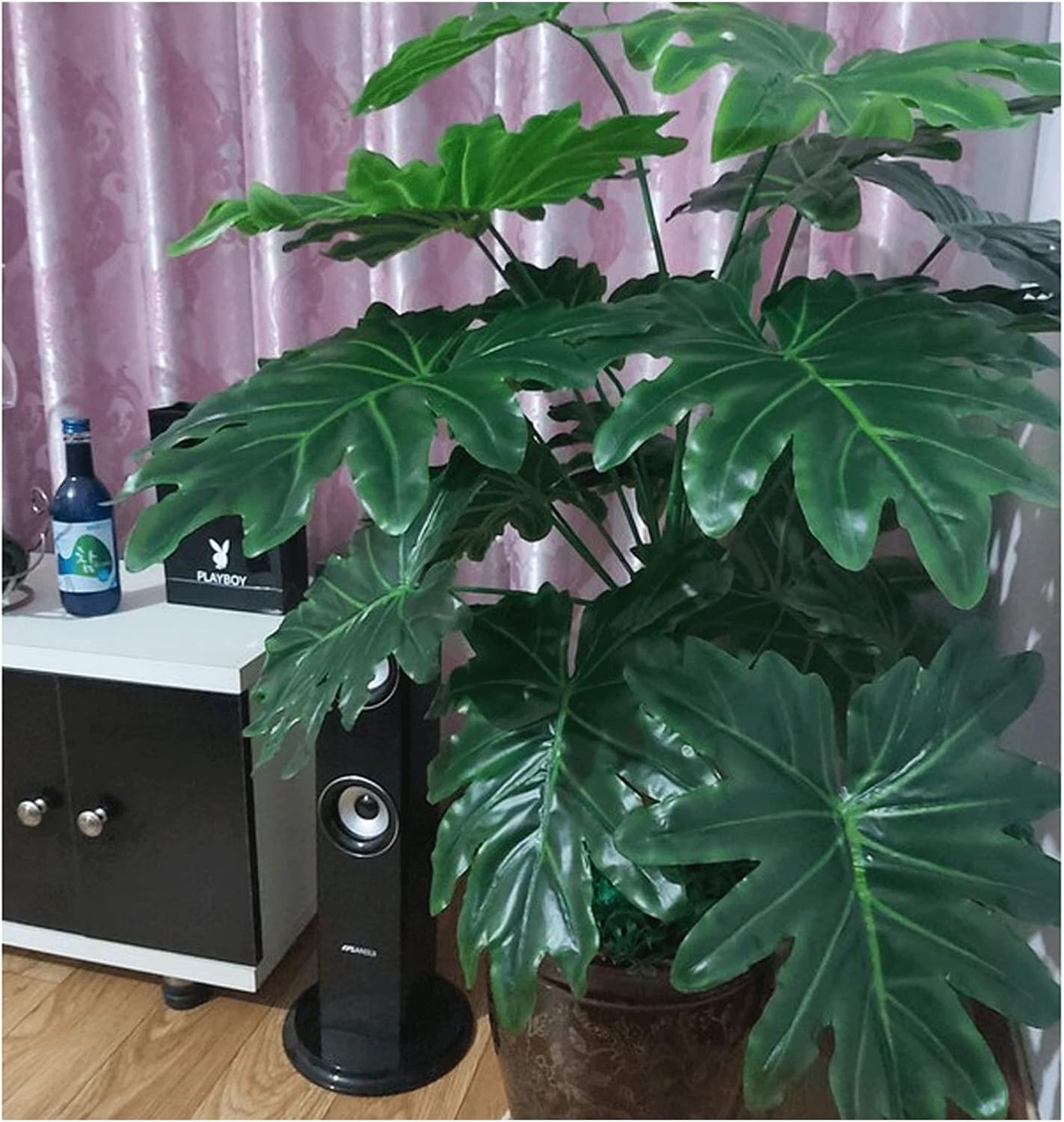 Artificial Pine Bonsai Tree 295 Inch Fake Potted Plants with 18 Leaves