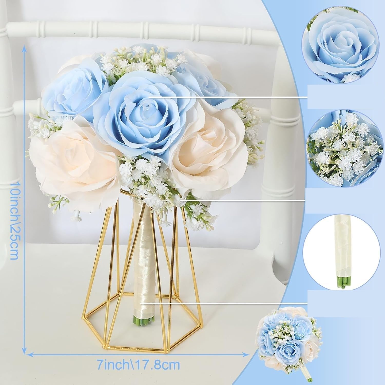Exotic Dried Flower Bouquet 7 Inch Bridesmaid Bouquets 4PCS