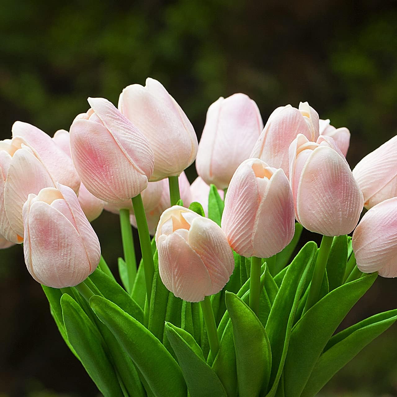 Enova Floral 20 Piece Pink Tulip Artificial Arrangement with Vase