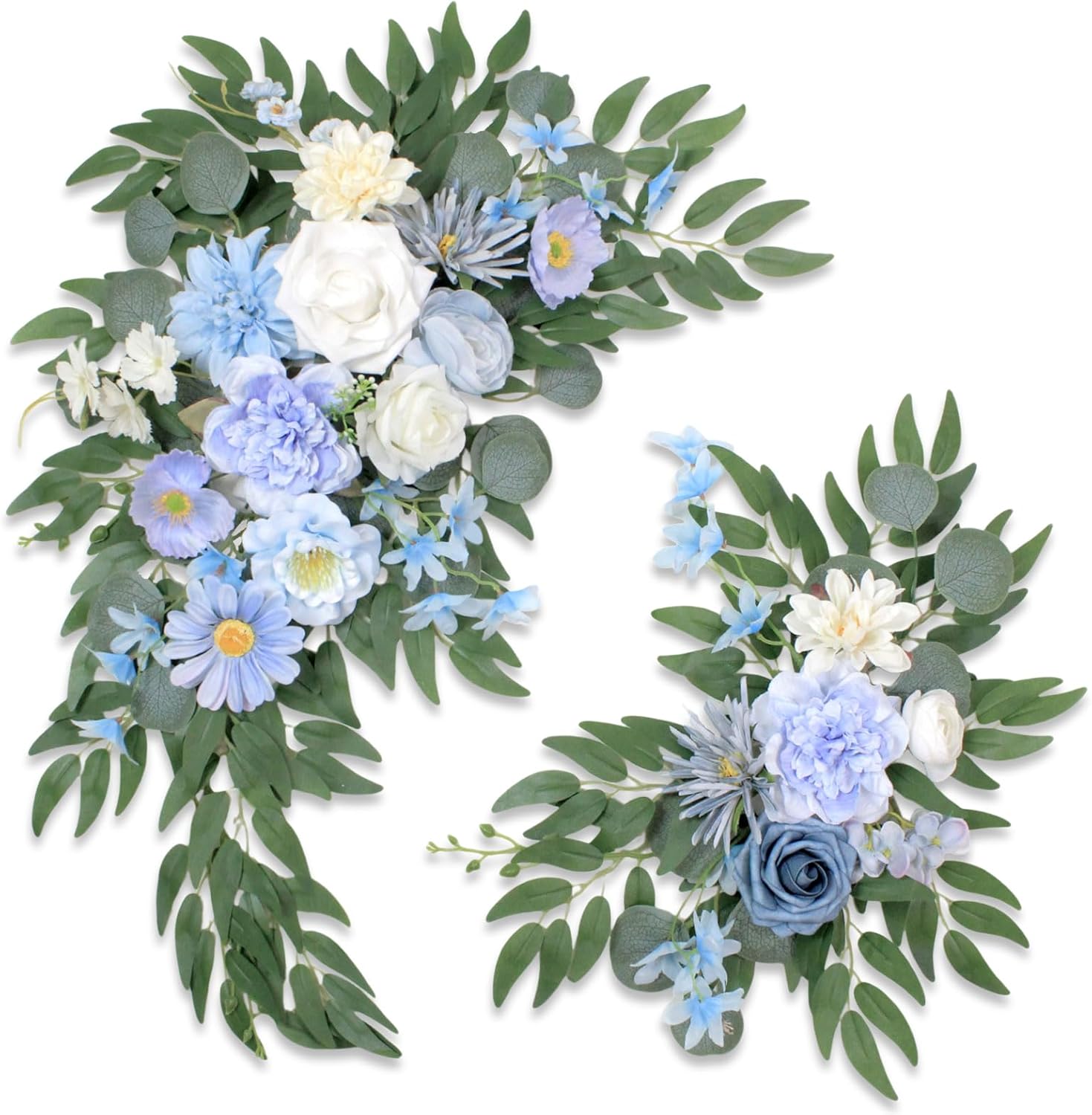 Odouzy Reusable Blue Artificial Wedding Arch Flowers