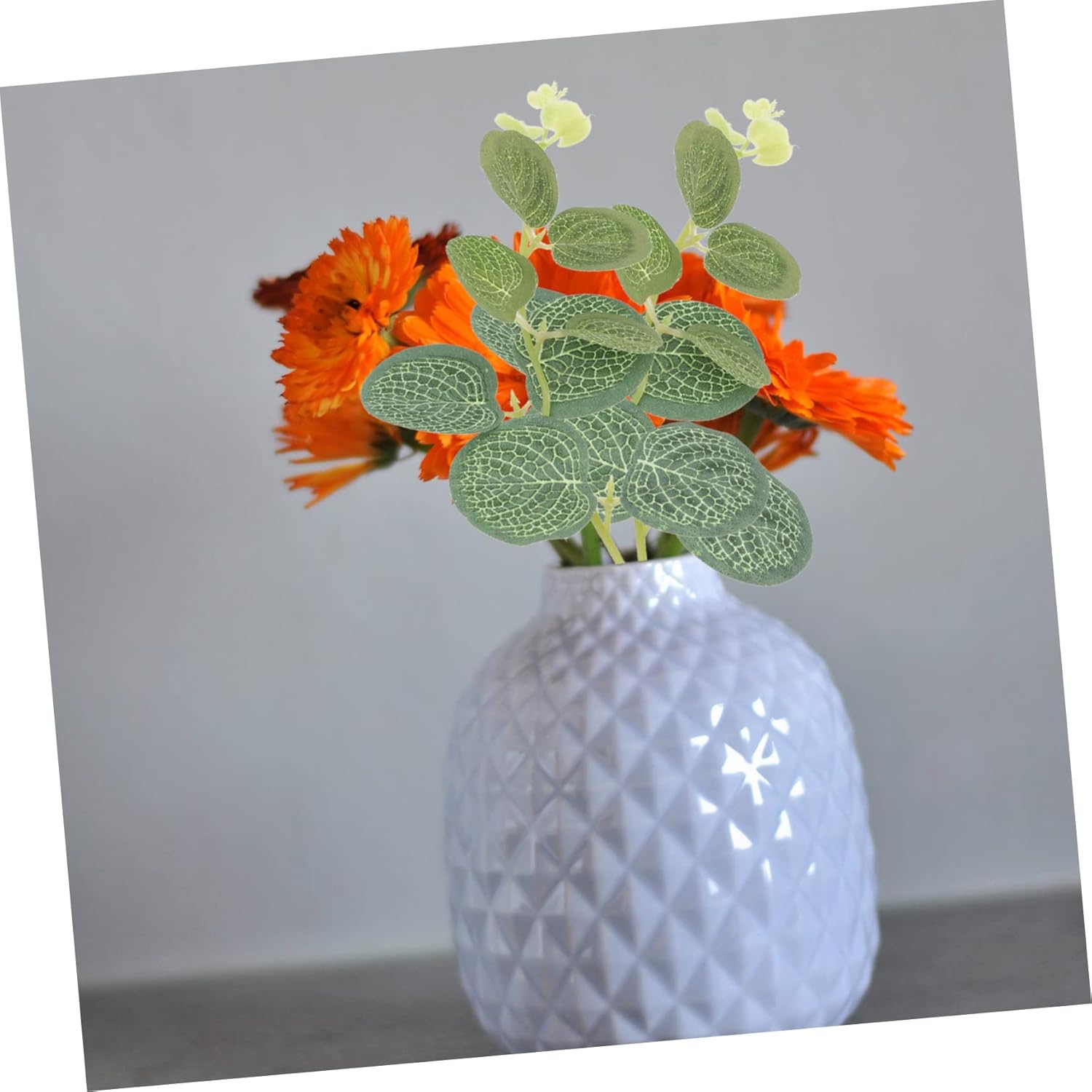 50pcs Fake Eucalyptus Leaves Artificial Branches Decorative Plant