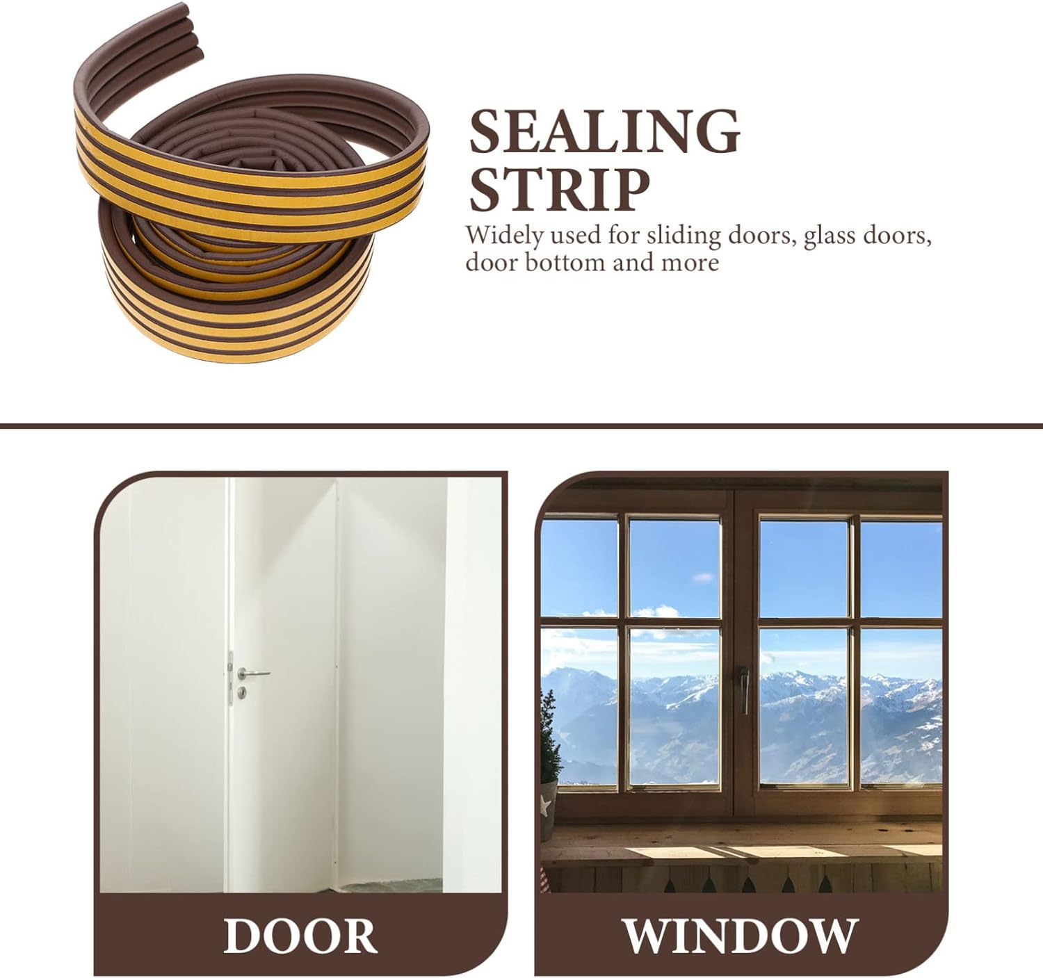 DOITOOL Door Bottom Seal Strip Weatherproof Draft Stopper Tape for Home