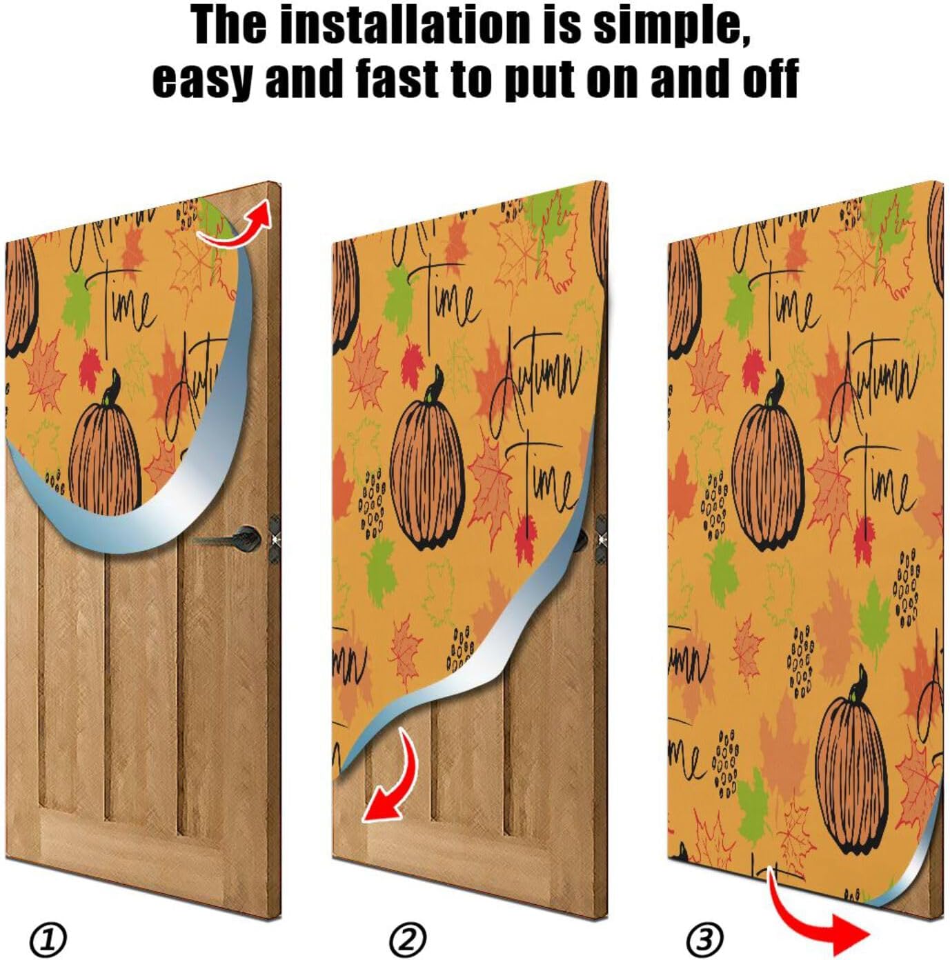 Susiyo Halloween Door Cover Autumn Time Decor 32x79 in