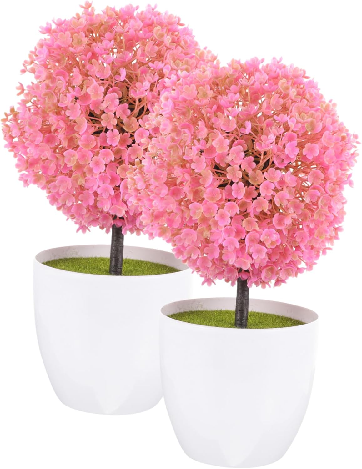 2Pcs Artificial Topiary Ball Trees for Home Decor