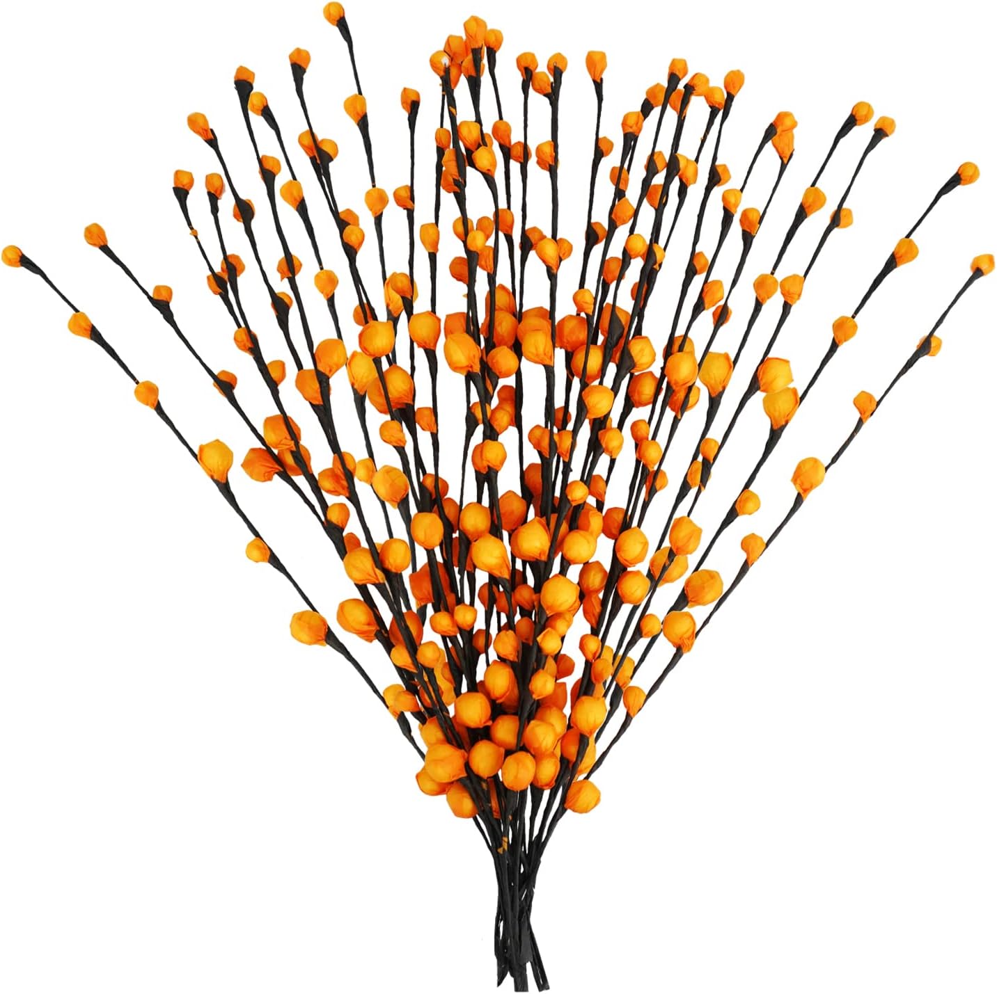30Pcs Artificial Orange Berry Stems for Fall Decor