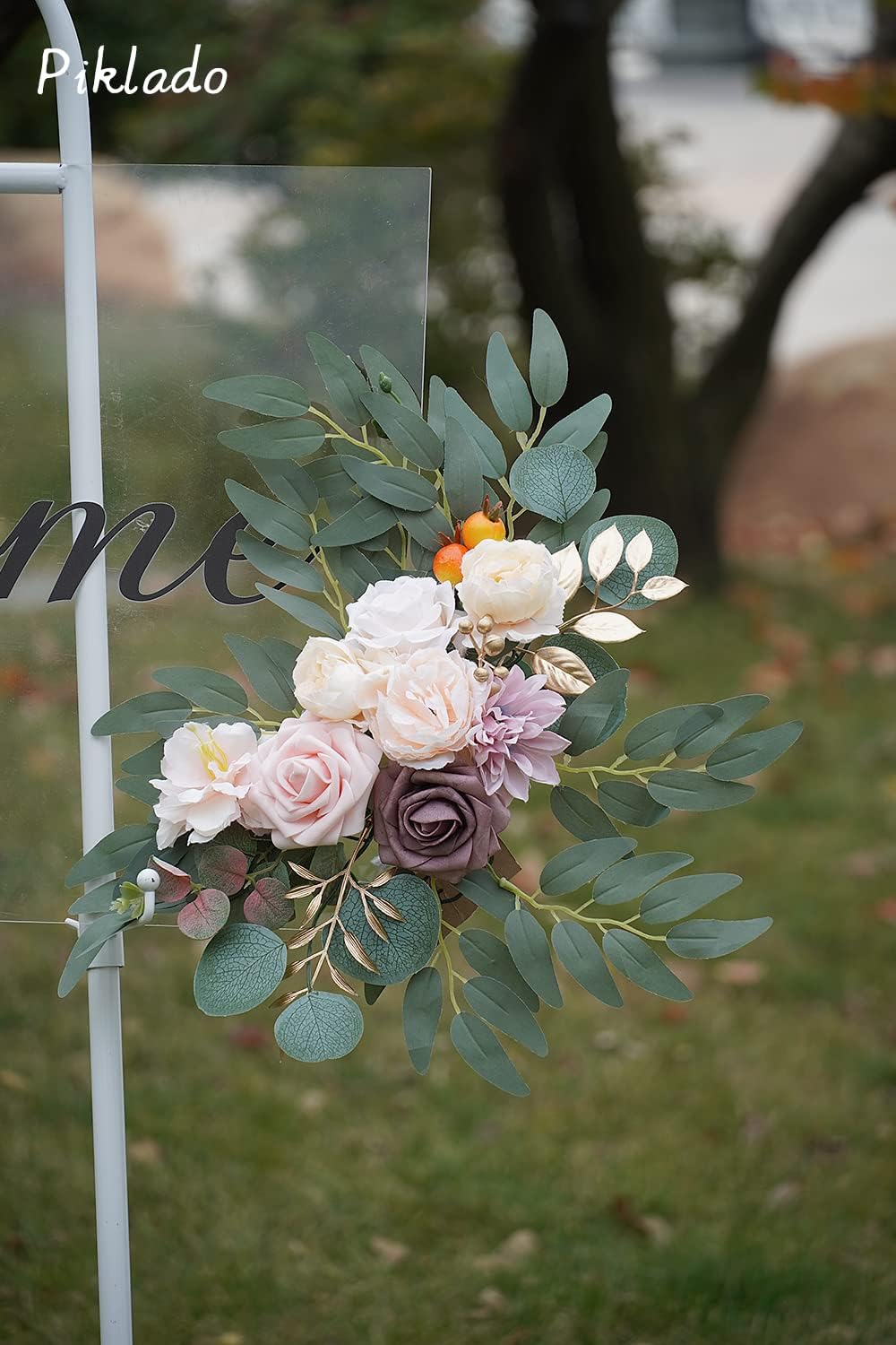 Piklado Faux Flower Swag Set of 2 Champagne Wedding Decor