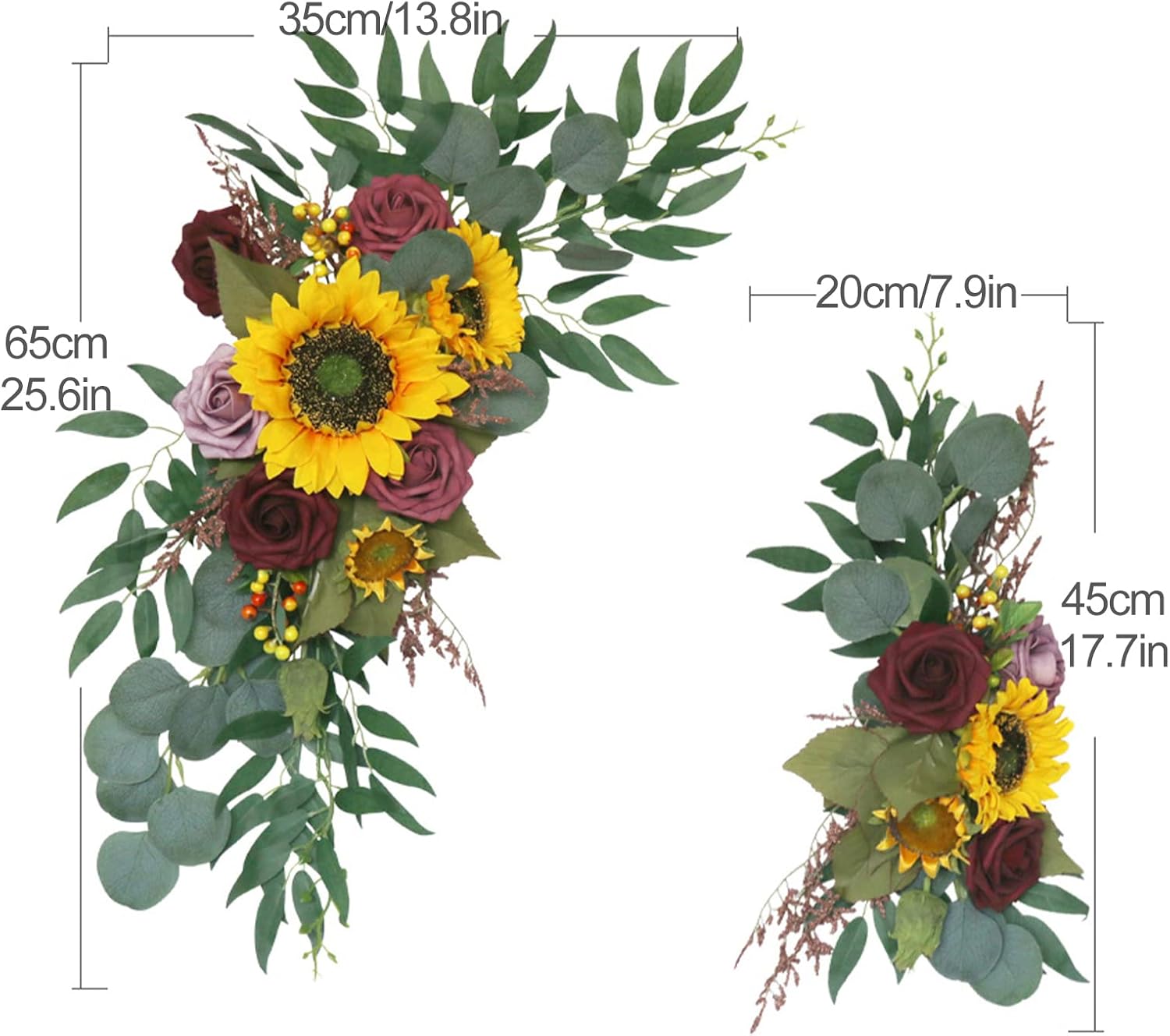 SYNYEY RTWAY Artificial Sunflower Rose Wedding Arch Decor