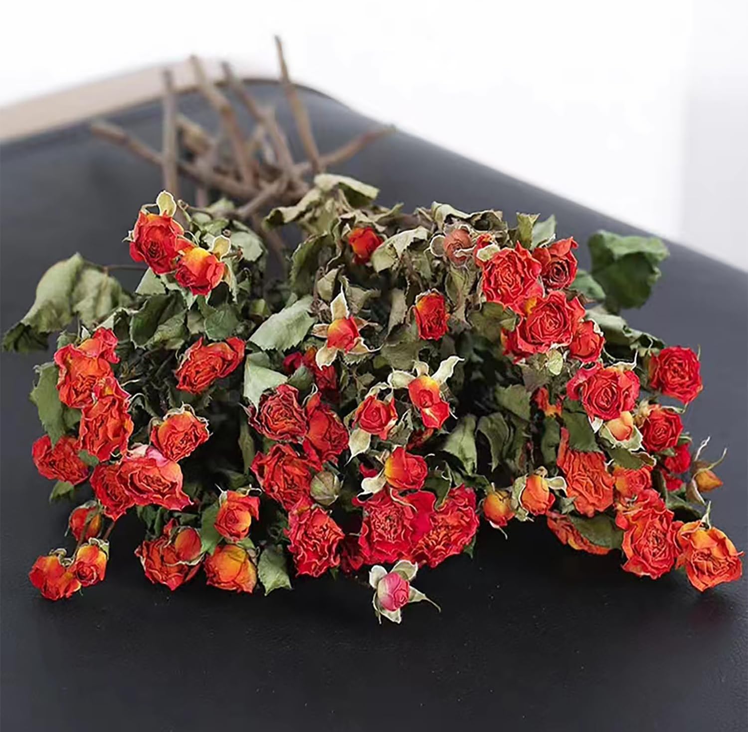 Natural Dried Orange Roses Bouquet for Wedding Decor