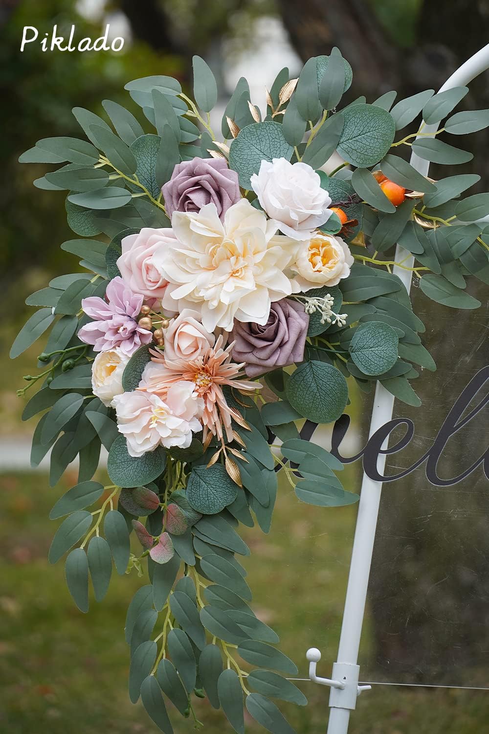 Piklado Faux Flower Swag Set of 2 Champagne Wedding Decor