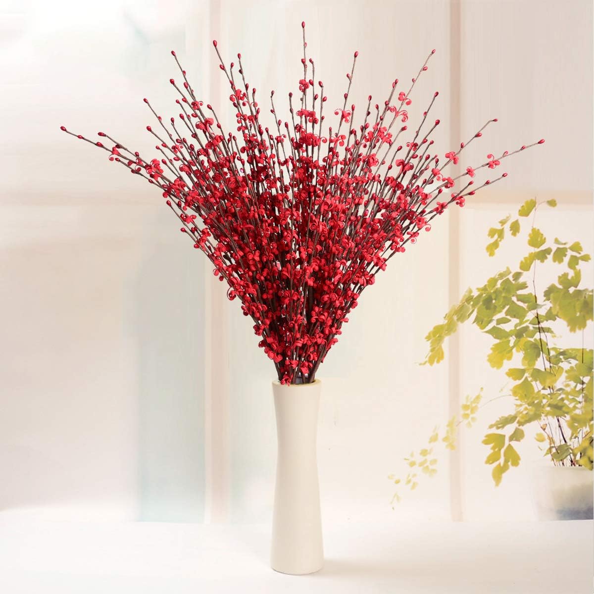 Yinhua 10 Pcs 295 Inch Red Artificial Jasmine Flowers