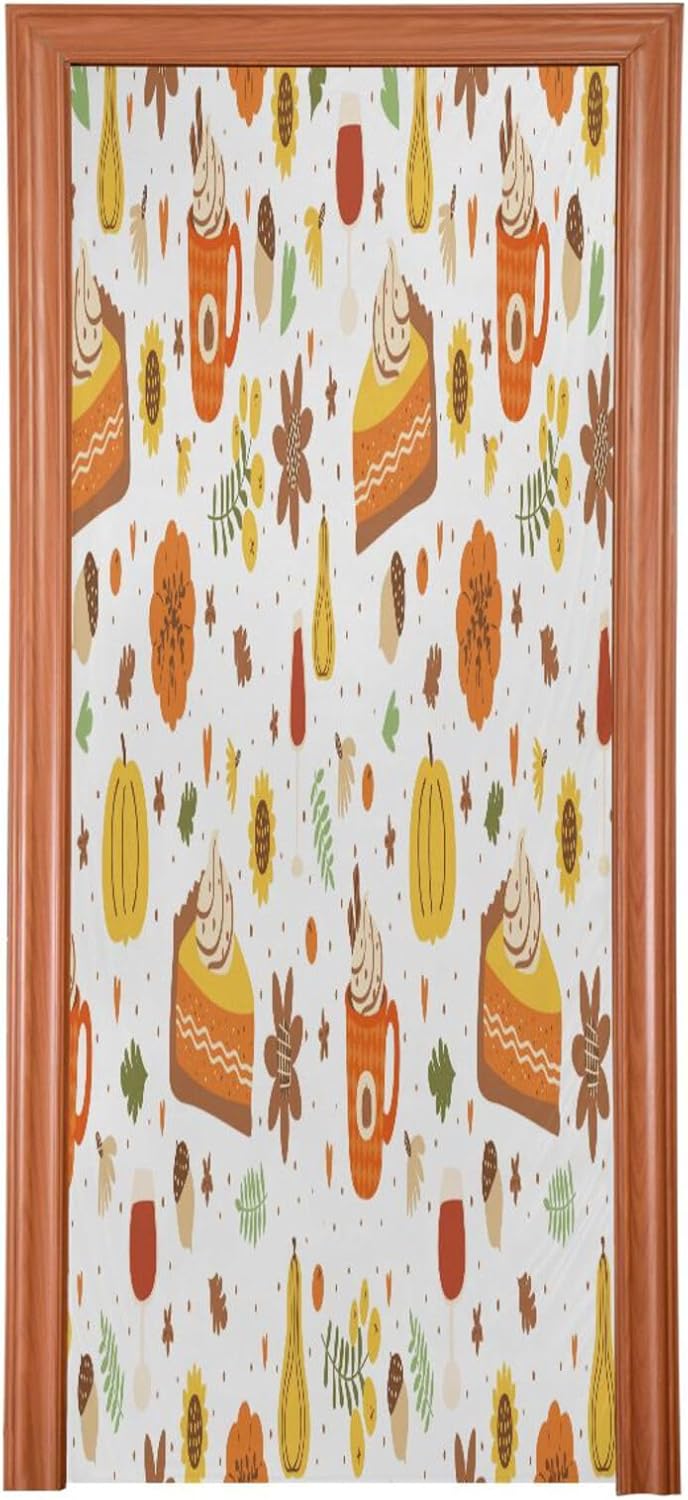 Susiyo Halloween Door Cover Pie Slice Decor 32x79 in