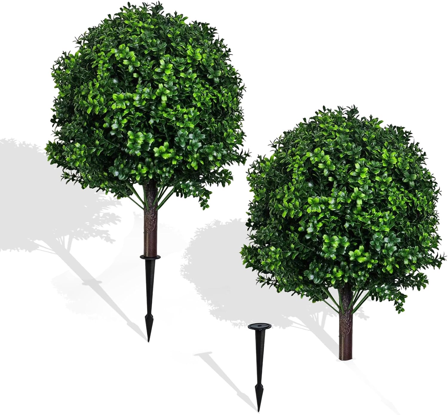 Artificial Boxwood Topiary Ball Trees 2 Set UV Resistant