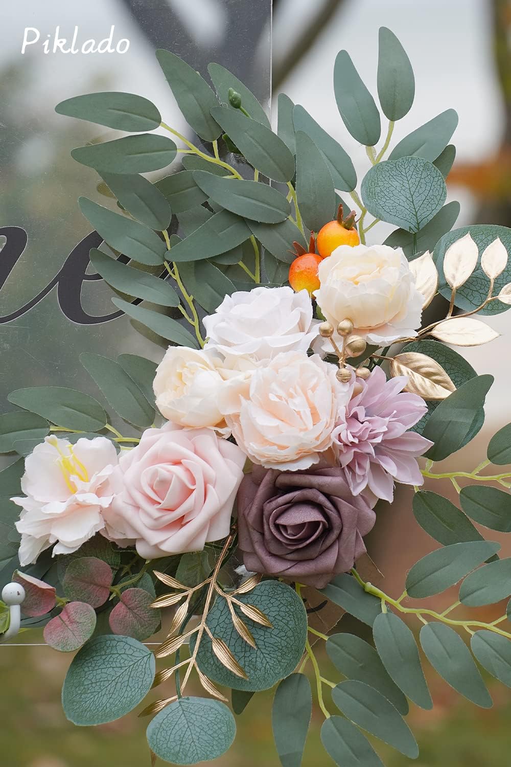 Piklado Faux Flower Swag Set of 2 Champagne Wedding Decor
